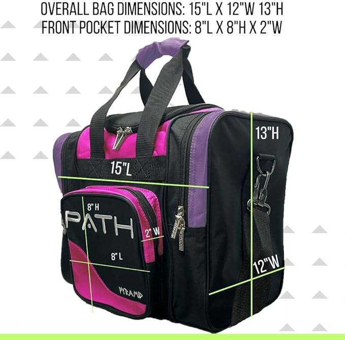 Pyramid Path Pro Deluxe Single Bowling Ball Tote - Holds One Ball, One Pair Shoes Up to Mens 15
