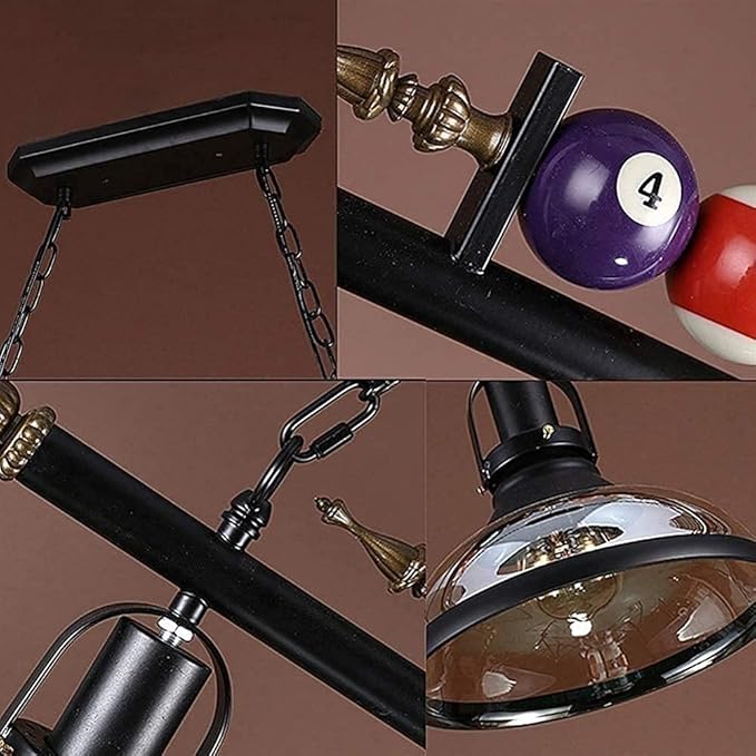 MADISH Billiard Pendant Lights, Retro Island Light Fixtures, for 7'-8' Hanging Pool Table Lights for Bar, Cafe, Billiards Room, Snooker Table, Kitchen Island, Beer Party