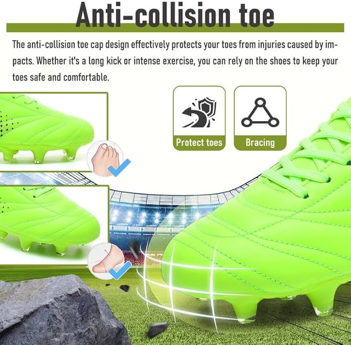 LIZRHA Soccer Shoes for Boys Girls Soccer Cleats Boys Girls Kids Athletic Outdoor Football Shoes Youth Football Cleats Outdoor & Indoor Soccer Shoes Lightweight, Running & Training for Students