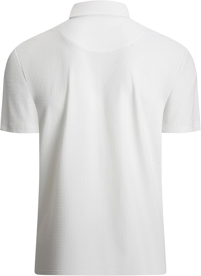 WARHORSEE Golf Polo Shirts for Men Short Sleeve Wrinkle Free 4 Way Stretch Moisture Wicking Performance Collared Tshirts