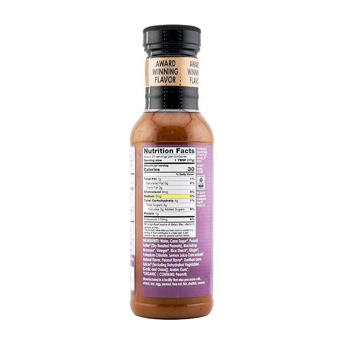Mr. Spice Salt Free Award Winning Taste Thai Peanut Sauce | Low Sodium Sauce | Organic | Salt Free Marinade | Gluten Free | Low Calorie | 13.5 Ounce (Pack of 1)
