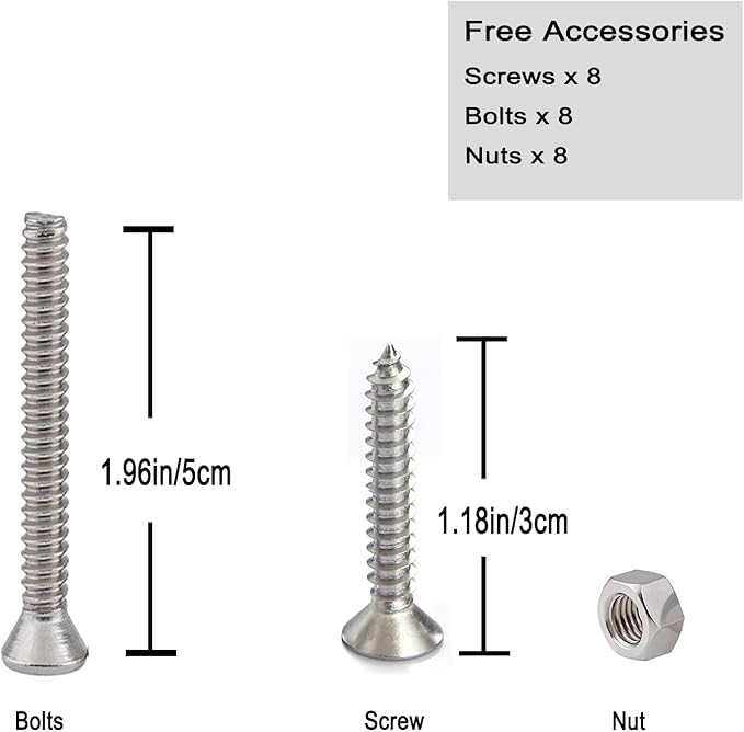 Boat Cleat Open Base Boat Cleat, Dock Cleat All 316 Stainless Steel Boat Mooring Accessories, Free Installation Accessories Screws(4/5 /6/8 inch)