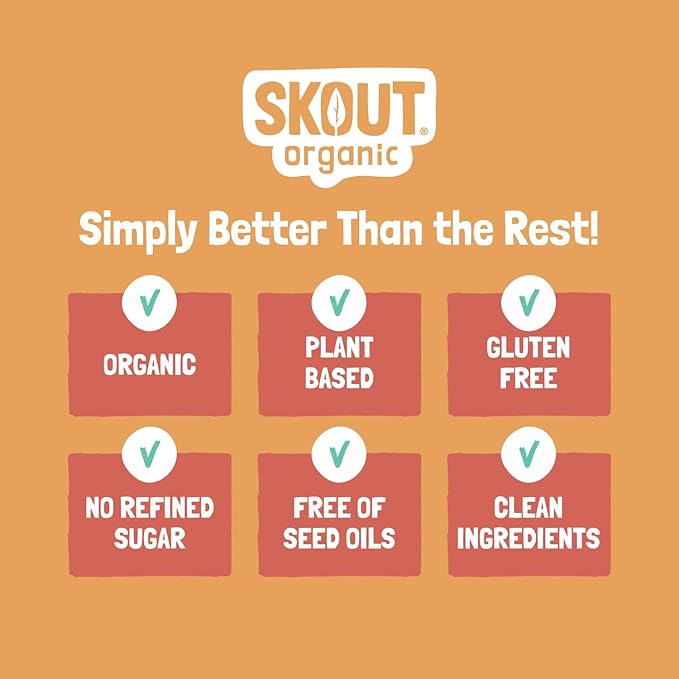 Skout Organic Peanut Butter & Jelly Real Food Bars for Kids (18 Pack) | Organic Snacks for Kids | Plant-Based Nutrition, No Refined Sugar | Vegan | Gluten, Dairy, Grain & Soy Free