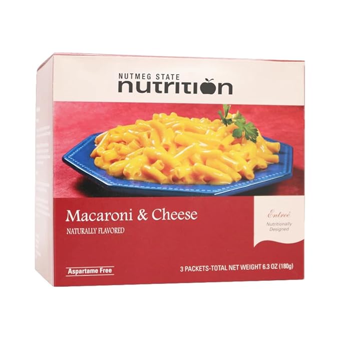 Nutmeg State Nutrition – High Protein Entree, Low Calorie, Bariatric Diet Friendly, Ideal Protein Compatible, 3 Servings Per Box (Macaroni and Cheese)