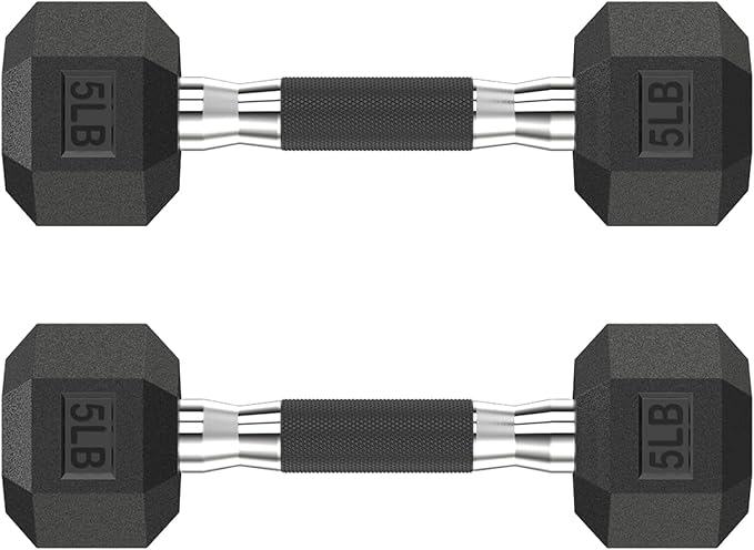 Hex Dumbbell Set 2.5-400 lb, Rubber Encased Exercise & Fitness Dumbbells, Weights Dumbbells Set of 2, Hand Weight for Strength Training