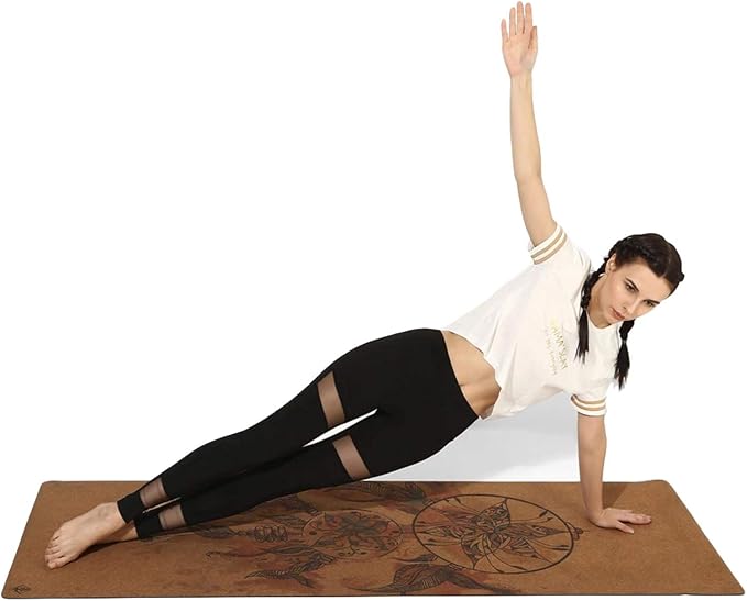 Cork Yoga Mat - Artist Designed, Premium Printed Eco-Friendly Non-Slip mat, Great for Regular & Hot Yoga, Pilates, Workouts 72 inch x 24 inch x 3mm Thick