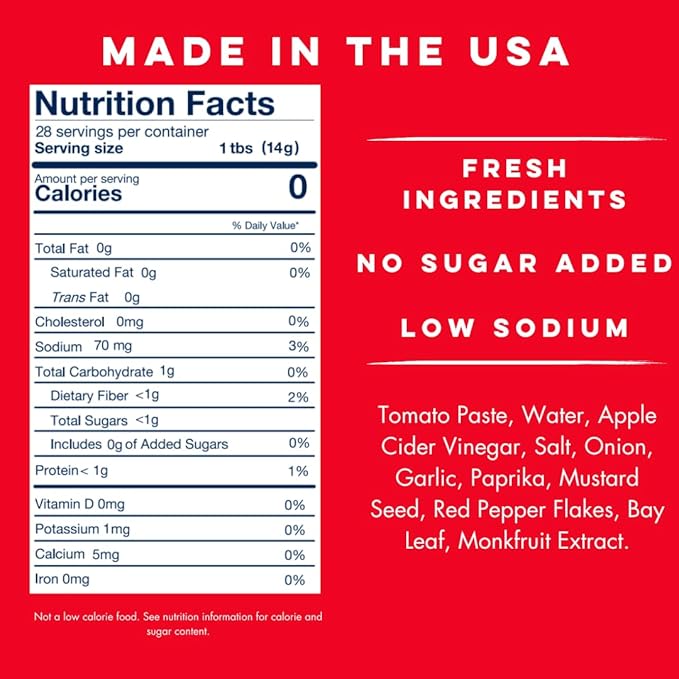Yo Mama's Foods Keto Spicy Ketchup – Pack of (4) - No Sugar Added, Low Carb, Vegan, Gluten Free, Paleo Friendly, and Made with Whole Non-GMO Tomatoes!