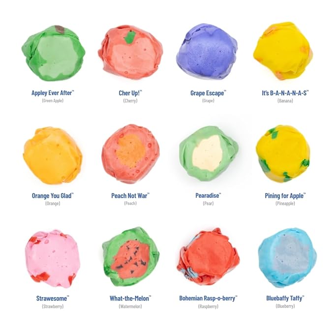 Taffy Shop Fruit Favorites Mix Salt Water Taffy Individually Wrapped - Old-Fashioned Salt Water Taffy Bulk Assorted Flavors - Gourmet Soft Chewy Candy, Gluten-Free, 35 Pieces (7oz)