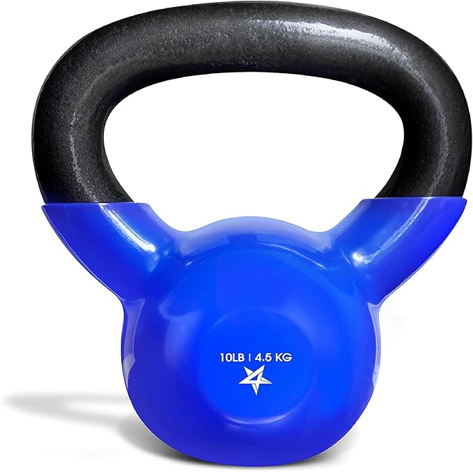 Yes4All 5-100 LB Kettlebells Vinyl Coated Cast Iron for Dumbbell Weights Exercises, Gym, Fitness, Full Body Workout Equipment Push up, Grip and Strength Training