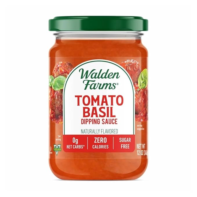 Walden Farms Tomato Basil Pasta Sauce – Zero Calorie, Sugar Free, Keto & No Carb Sauce for Pasta, Veggies & More – 12 oz Bottle