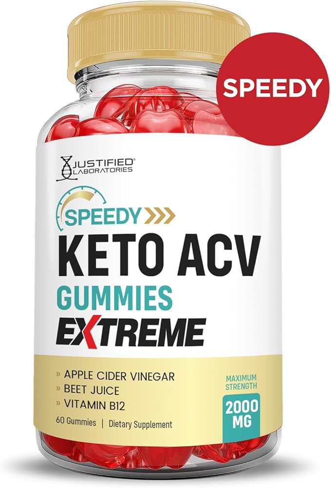 Justified Laboratories (2 Pack Speedy Keto ACV Gummies Extreme 2000MG Speedy Keto Gummies Advanced Formula Apple Cider Vinegar with Pomegranate Beet Juice Powder B12 Vegan Non GMO 60 Gummys