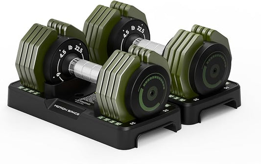 Adjustable Dumbbells Set 22.5LB Pair, 5 Weights Option Dumbbells Set with Comfort Non-slip Metal Handle, Compact Weight Set For Home Gym Suit both Men and Women