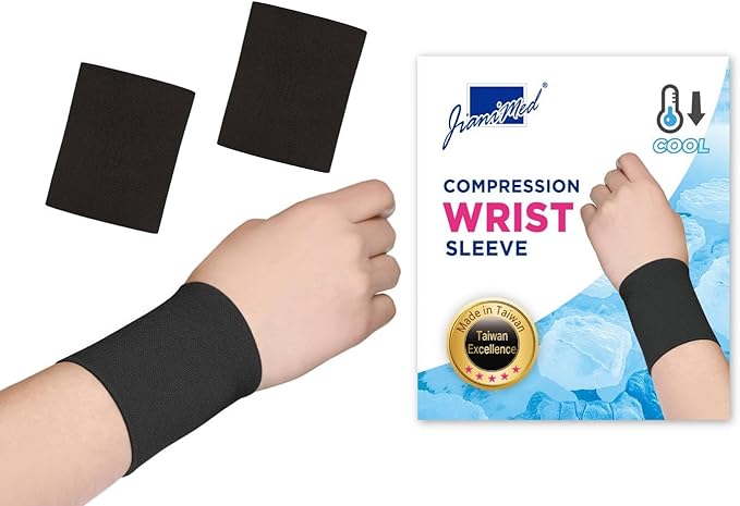 WinCool® Compression Wrist Sleeve–Lightweight, Cooling Yarn, Moisture-Wicking, Wrist Support, Pain Relief, Daily Use, Taiwan Excellence S/M