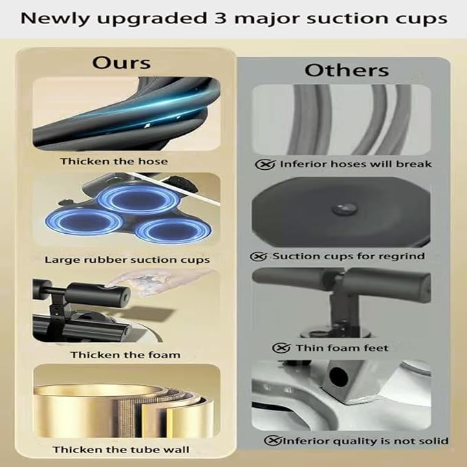 Ab Training Auxiliary Device, 2025 Upgrade 3 Suction Cups, Sit Up Machine, Multi-functional Adjustable Ab Trainer Equipment, Ab Workout Equipment for Home & Gym