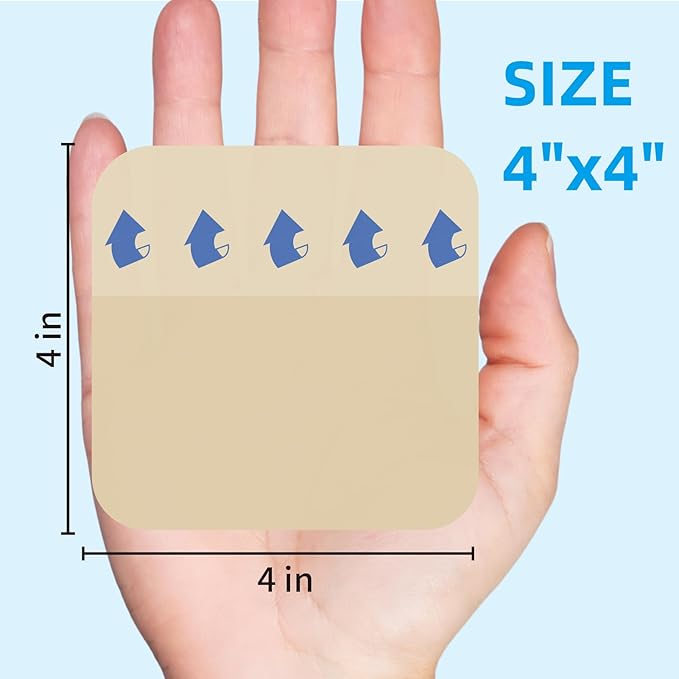Dr. Med Hydrocolloid Wound Dressing Extra Thin 4"x4"-10 Pack/Box, Waterproof Adhesive Bordered Bandage, for Light Exudate, Abrasions, Pressure Ulcer, Bed Sore, Superficial Wound Care