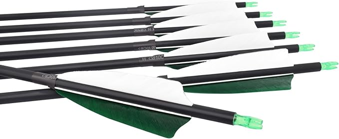 YLS 500 Spine Arrows 30 Inch Carbon Arrows 4" Turkey Feather Archery Target Practice Hunting Arrows with for Recurve Bow Long Bow