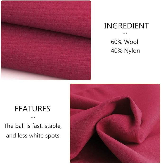 Boshen Worsted Blend Billiard Cloth Pool Table Felt Fast Speed for 7' 8' 9' Pool Table Pre Cut Bed & Rails