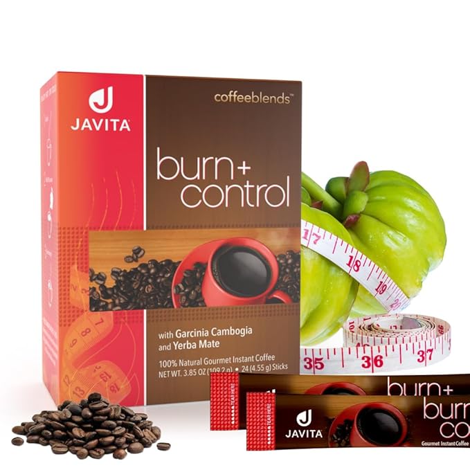 Javita Burn + Control Instant Coffee - Weight Management Herbs, Garcinia Cambogia & Yerba Mate, Slimming Blend with Help of Exercise, Keto Coffee, Dieters Drink, 3 Boxes of 24 (4.55g) Sticks