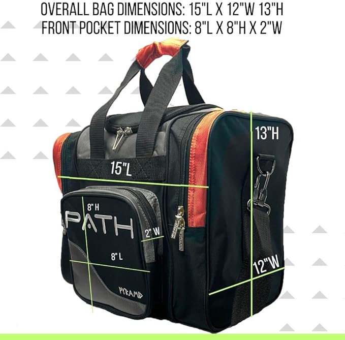 Pyramid Path Pro Deluxe Single Bowling Ball Tote - Holds One Ball, One Pair Shoes Up to Mens 15