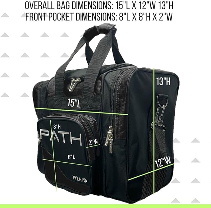 Pyramid Path Pro Deluxe Single Bowling Ball Tote - Holds One Ball, One Pair Shoes Up to Mens 15