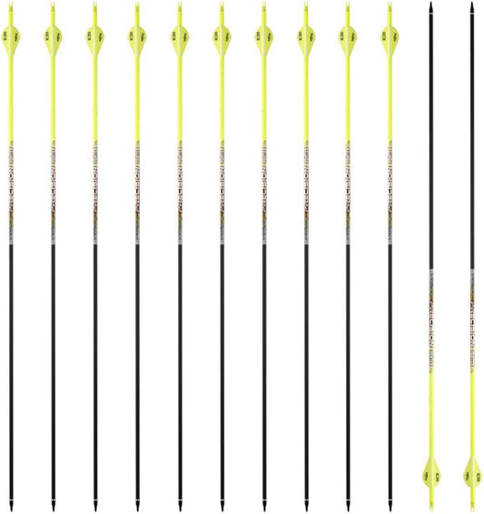 30/32" Inch ST0.006 Hunting Arrows for Compound & Recurve Bow,100% Carbon Archery Target Arrows with Removable Tips for Accurate Hunters & Bowhunters (Pack of 12)