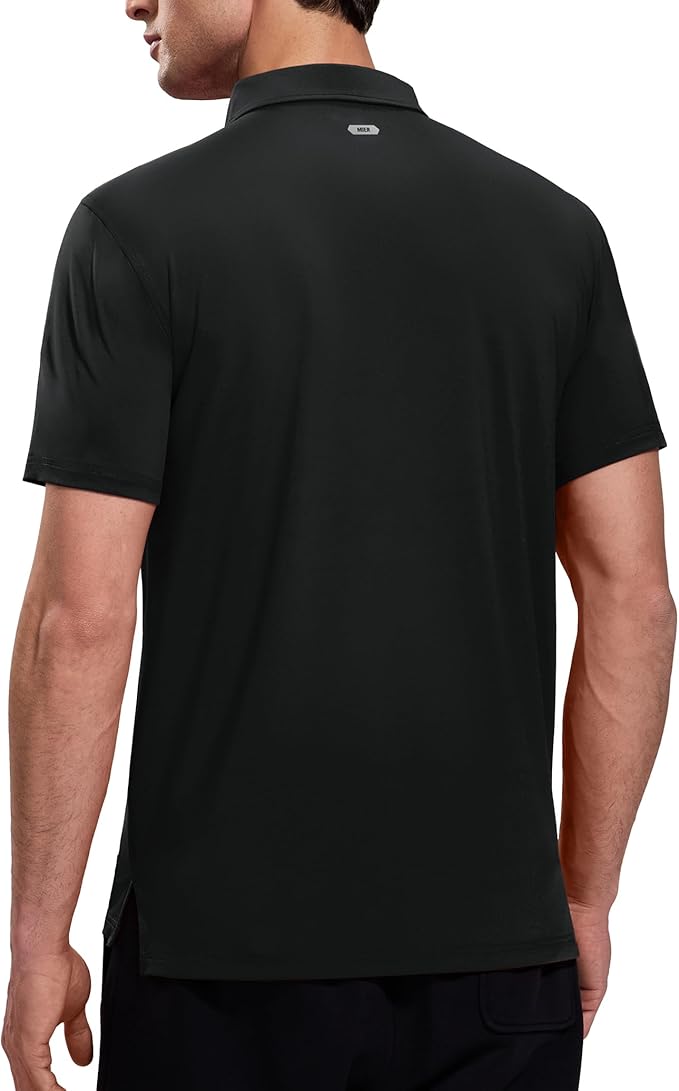 MIER Polo Shirts for Men Short Sleeve Dry Fit Performance Golf Tennis Active Collared Shirts, UPF 50+ Sun Protection
