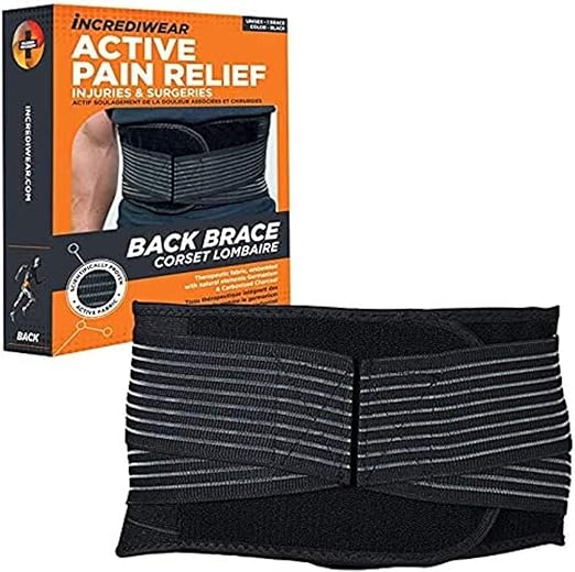 Incrediwear Back Brace - Back Support Brace for Back Pain Relief from Muscle Pain, Sciatica or a Herniated Disc, Everyday Lower Back Lumbar Support (Medium)