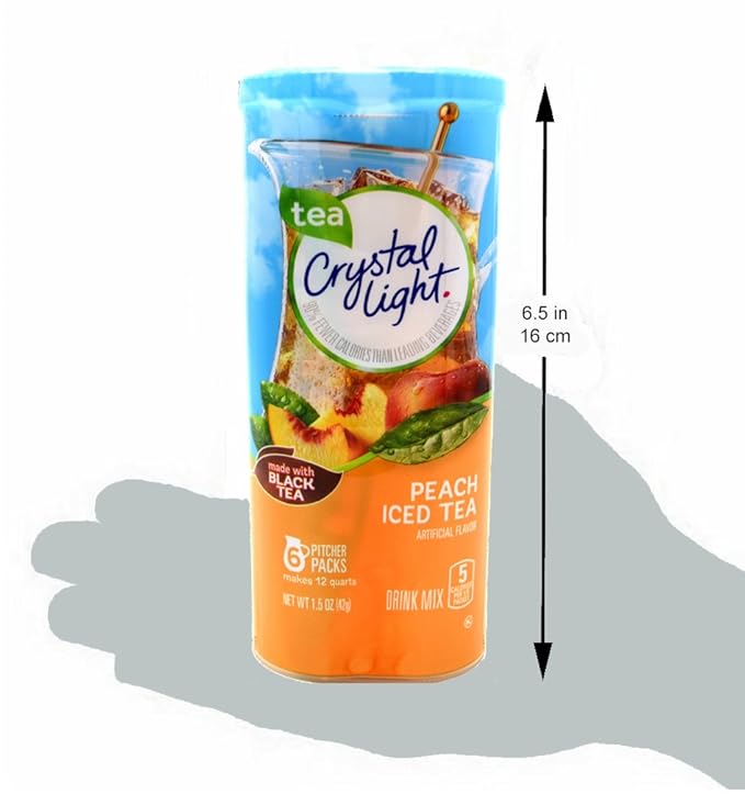 Crystal Light Peach Iced Tea Drink Mix, 12-Quart Canister (Pack of 7)