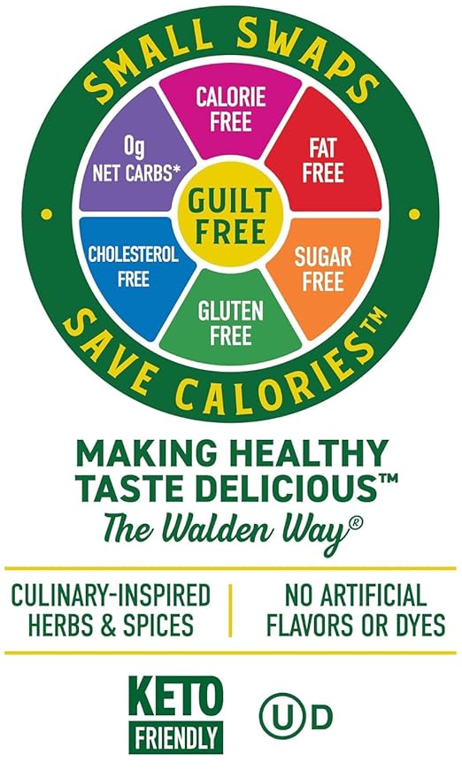 Walden Farms Bleu Cheese Dressing - Calorie-Free, Gluten-Free, Low Carb, Keto-Friendly, Sugar-Free, Rich Bleu Cheese Flavor, (12 oz Bottle x 6)
