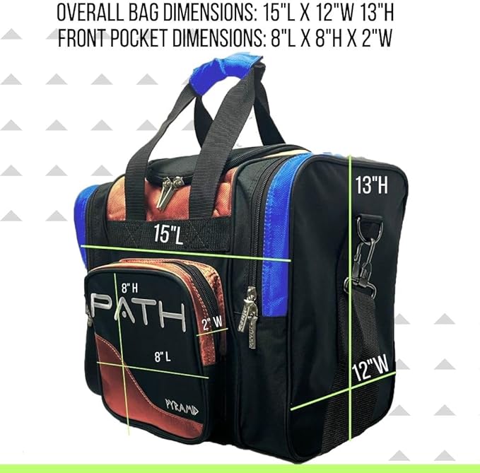 Pyramid Path Pro Deluxe Single Bowling Ball Tote - Holds One Ball, One Pair Shoes Up to Mens 15