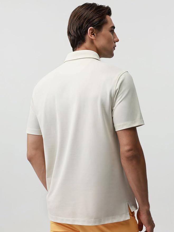 BCI Cotton Blend Pique Polo Shirts for Men Short Sleeve Tops Comfort Split Hem with 3-Color Tape
