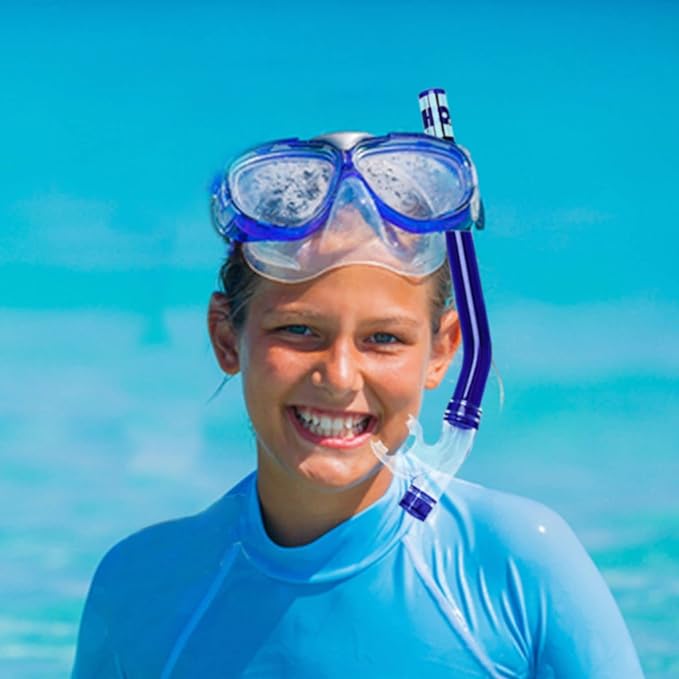 H2Odyssey SP-3 Neptune Childrens Snorkel - Kids Dry Snorkel with Silicone Mouthpiece
