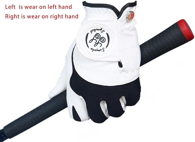 Men's Golf Glove Premium Synthetic Leather,Net Fabric,Stable Grip,Six Pack Value Left Hand Right Hand（Left is Wear on Left Hand,Right is Wear on Right Hand）