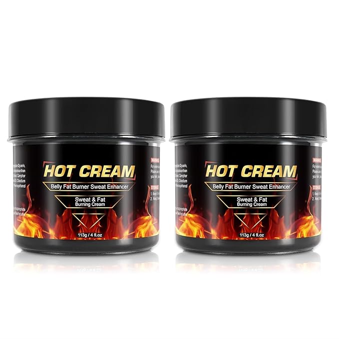 Hot Sweat Cream, Natural Sweat Cream for Belly Fat Burner for Women, Fat Burning Cream for Belly, Hot Cream Weight Loss Workout Enhancer, Cellulite Treatment for Thighs Legs, Arms & Buttocks (2 PCS)