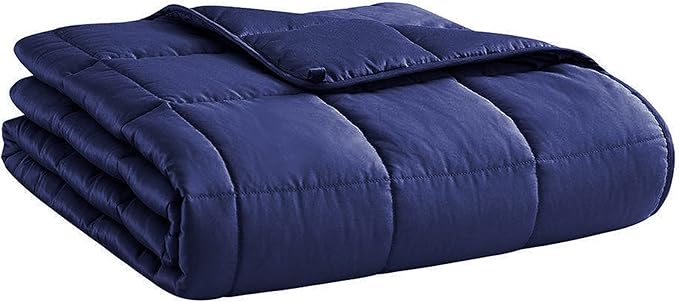 L'AGRATY Weighted Blanket - 48"x72" 15lbs Cooling Breathable Heavy Blanket Microfiber Material with Glass Beads Big Blanket for Adult All-season Summer Fall Winter Soft Thick Comfort Blanket