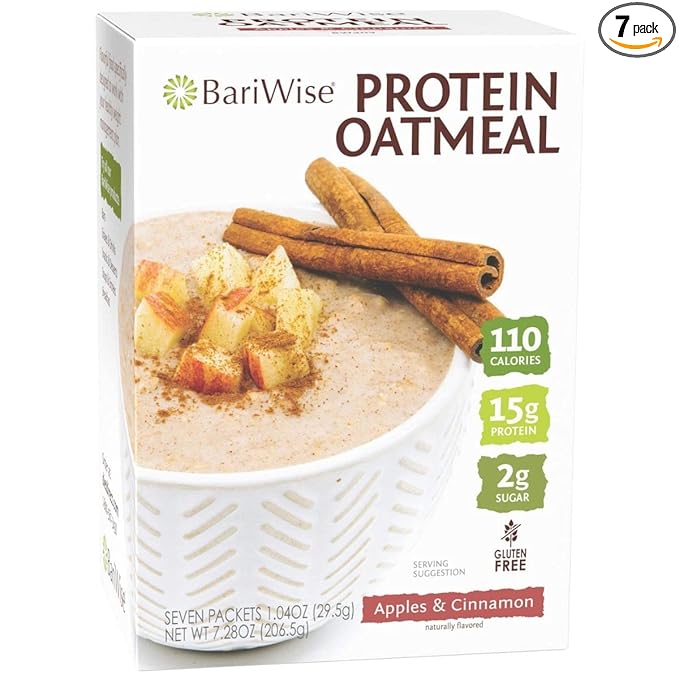 BariWise Instant Protein Oatmeal, Apples & Cinnamon - Low Fat & Gluten Free (7ct)