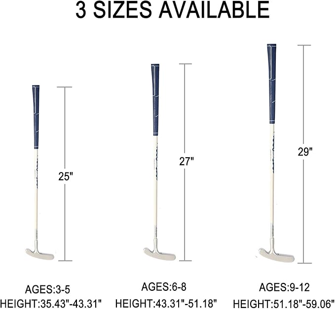 Acstar Two Way Junior Golf Putter Graphite Kids Putter Both Left and Right Handed Easily Use 3 Sizes to Choose Freely for Kids Ages 3-5 6-8 9-12