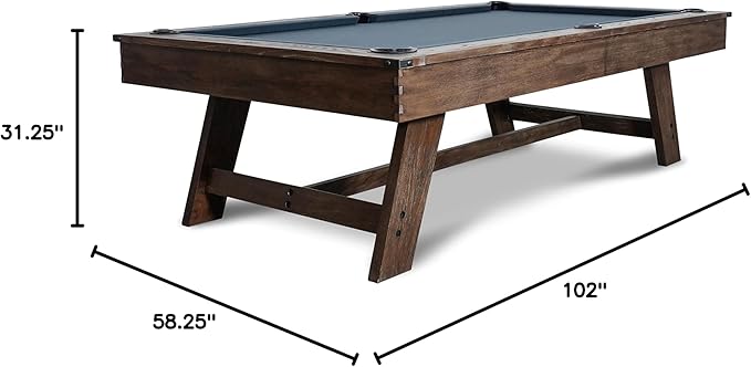 Nixon Billiards - Hunter Slate Billiard Pool Table (Wood Leg) - Brushed Walnut - 8FT - White Glove Installation