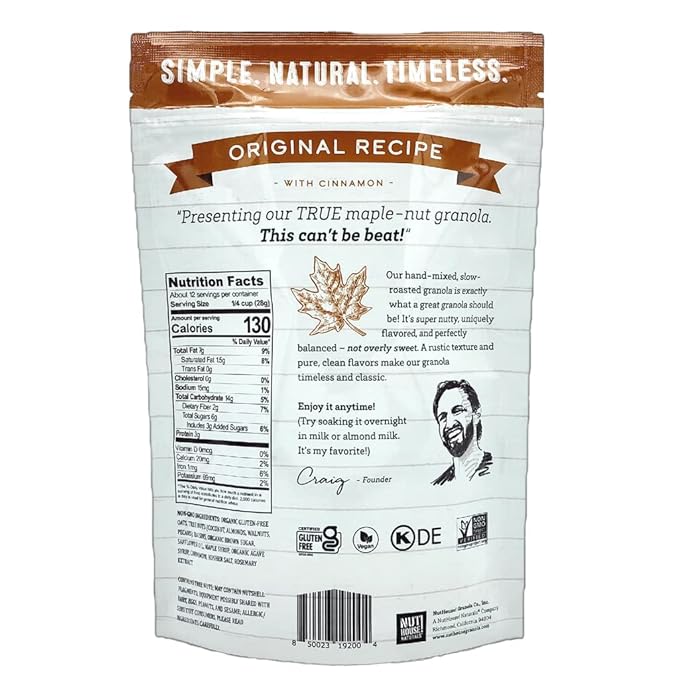 NutHouse! Granola Company - Premium Original Recipe Granola | Certified Gluten-Free, Non-GMO, Kosher | Vegan, Soy-Free | 12 oz. Bag (6-Pack)