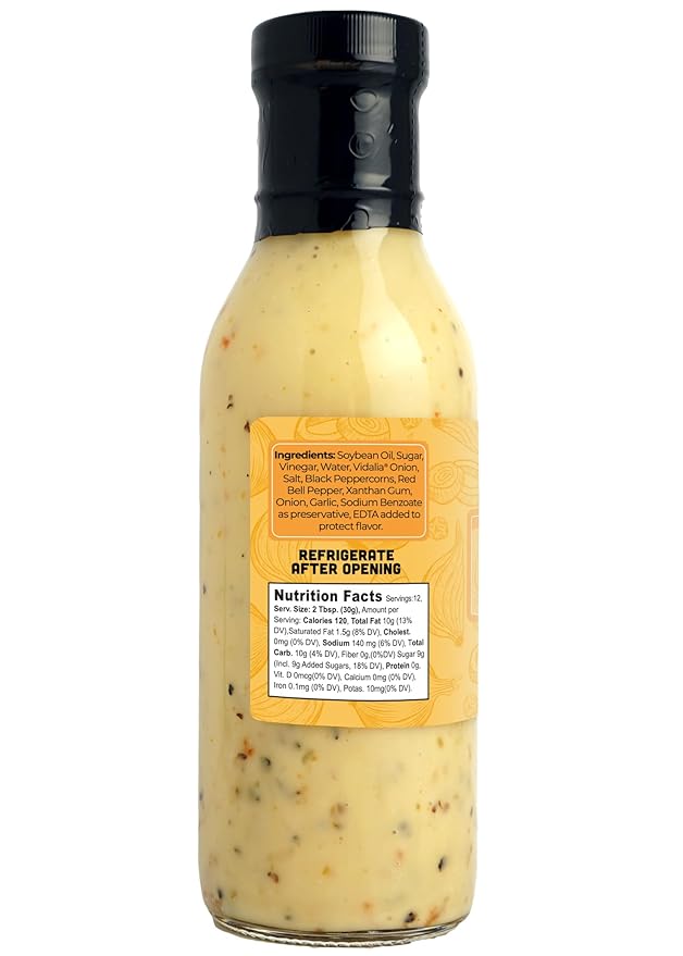 Green Jay Gourmet Vidalia® Onion Peppercorn Salad Dressing – Creamy, Bold & Sweet – Handcrafted in USA – Perfect for Salads, Marinades, Dips & More – 12 Ounces