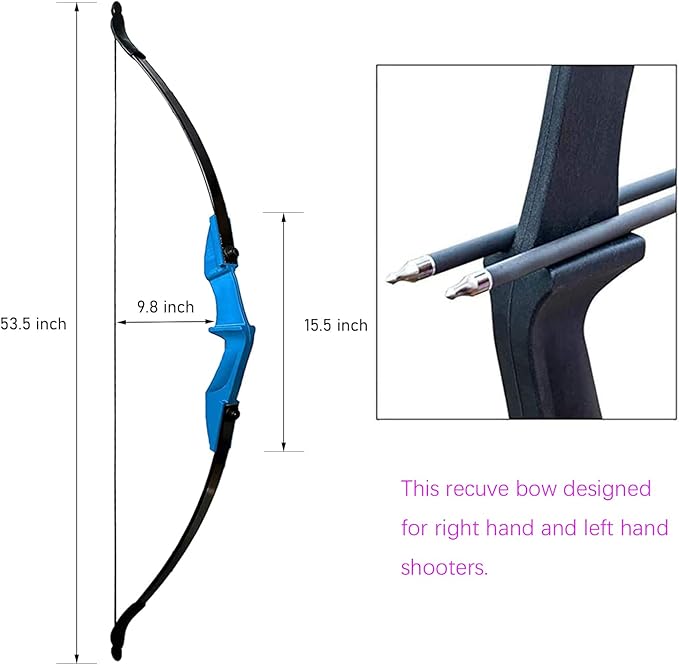 Archery Takedown Recurve Bow and Arrow Set Left/Rght Hand Longbow Kit Beginner Outdoor Hunting Shooting Practice 20lb 30lb 40lb