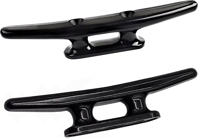 Nylon Boat Cleats Black, 4"/5"/6"/8", Marine Grade Dock Cleats for Rope, Kayak, Mooring, Canoe, Maritime Decor, Tie Down