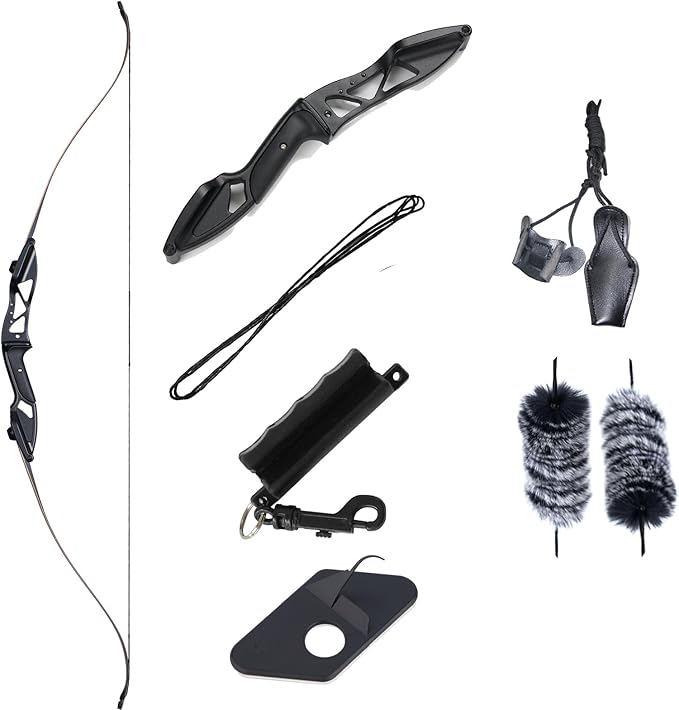 Recurve Bow Set, 56 Inch Takedown Recurve Bow with Metal Riser, 50lbs Draw Weight for Adult Outdoor Hunting & Archery Practice – Complete Accessories