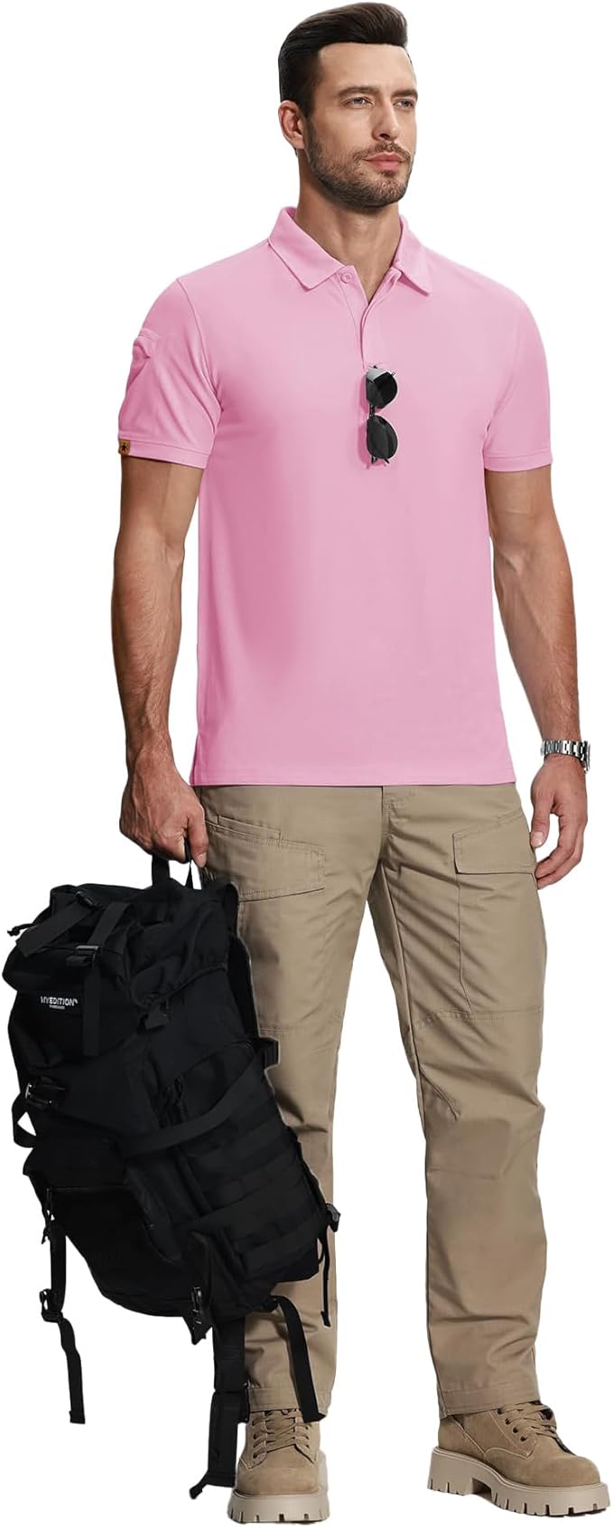 ZITY Mens 2 Pack Polo Shirts Short Sleeve Performance Sports Golf Shirt for Men Tactical Shirt