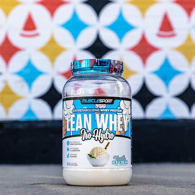 Musclesport Lean Whey Revolution™ Protein Powder - Whey Protein Isolate - Low Calorie, Low Carb, Low Fat, Incredible Flavors - 25g Protein per Scoop (2LB, Vanilla)