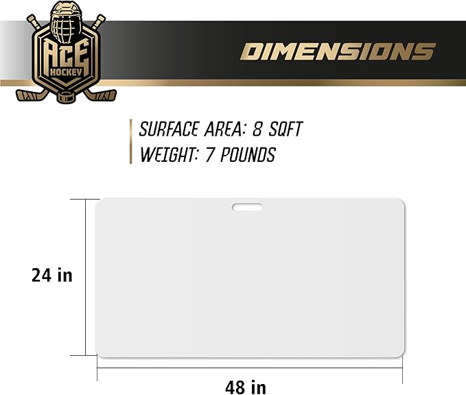 Shooting Pad 24” x 48” - Shoot Like on Real Ice - Practice Shooting, Stickhandling, Passing Skills on 8 sqft - Convenient Off-Ice Training - Easy to Carry - Synthetic Ice Mat