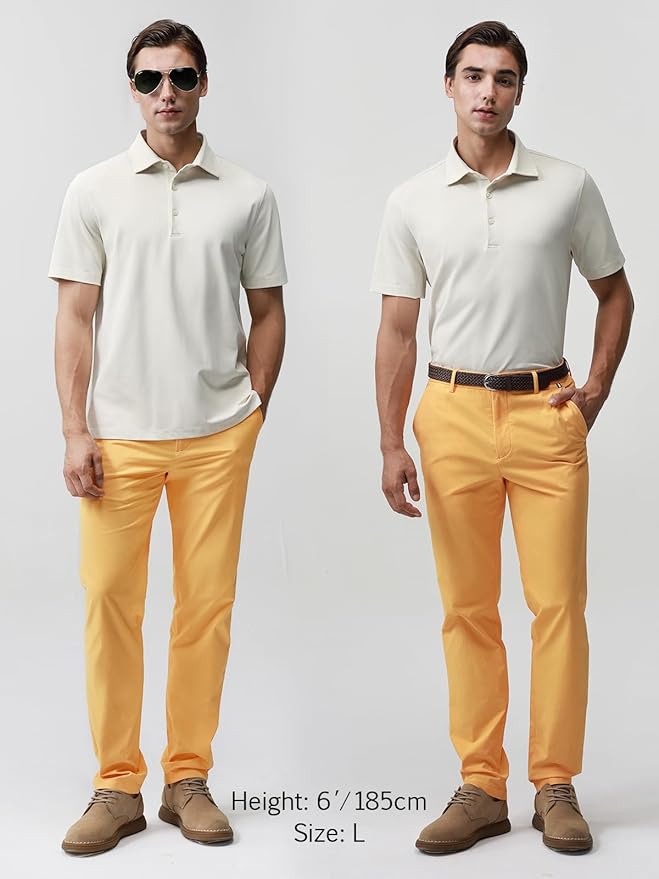 BCI Cotton Blend Pique Polo Shirts for Men Short Sleeve Tops Comfort Split Hem with 3-Color Tape