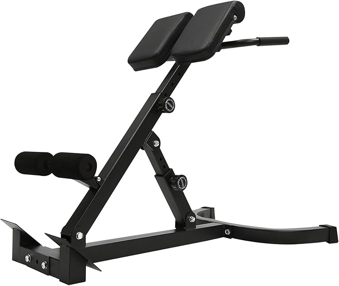 Roman Chair Back Extension Machine, Adjustable Hyperextension & Sit up Bench - Foldable Multi-functional Ab/Glute/Core Workout Equipment for Home Gym, 330 Lbs Weight Capacity