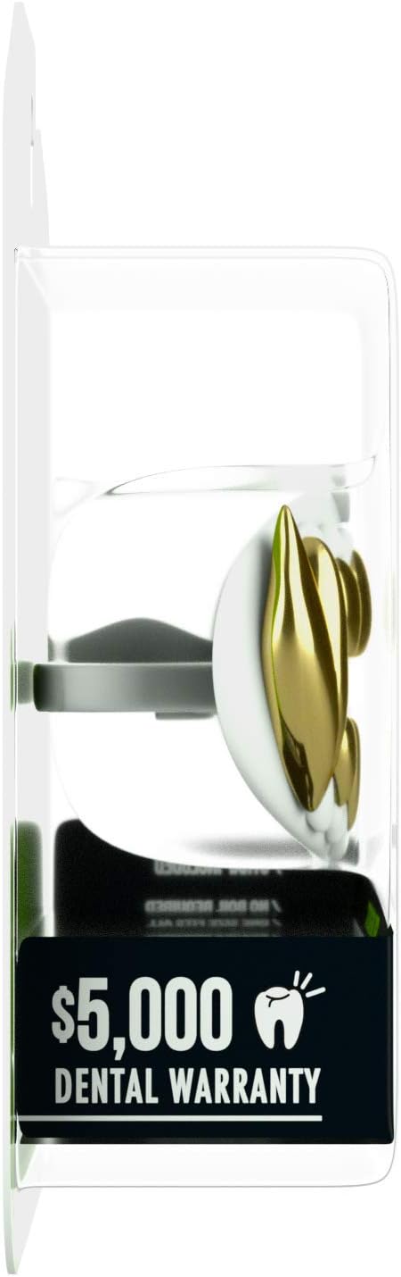 Loudmouth Football Mouth Guard - 3D Chrome Beast Football Mouthpiece, Fits Adult & Youth Ages 5+, Accessories Mouth Guard (3D Beast - Chrome White/Gold)