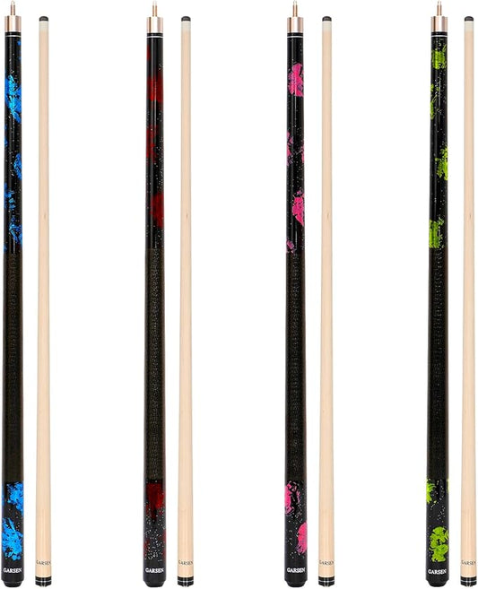 4 Pieces Pool Cue Stick 58 inch 18 oz 19 oz 20 oz 21 oz Billiard House Bar Pool Stick